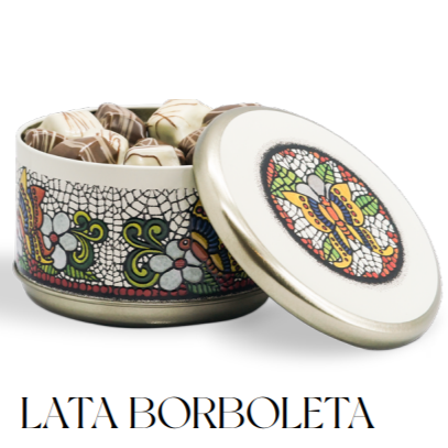 Lata borboleta 12 bombons 156g.