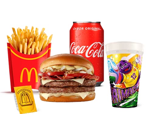 Todos Os Dias. Oferta composta por: 1 (um) sanduíche Brasil, 1 acompanhamento, 1 (um) Refrigerante servido no copo de 400ml, 1 (um) molho blíster e 1 (um) Copo edição exclusiva da Copa do Mundo da Fifa 2026. Imagens Meramente Ilustrativas