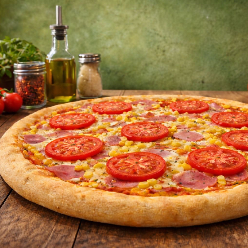 MOLHO, MUSSARELA, PRESUNTO, AZEITONA E OREGANO