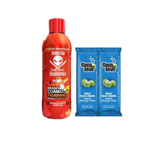 1 Garrafa 1L + 2 Gelos de Coco + 2 Copos