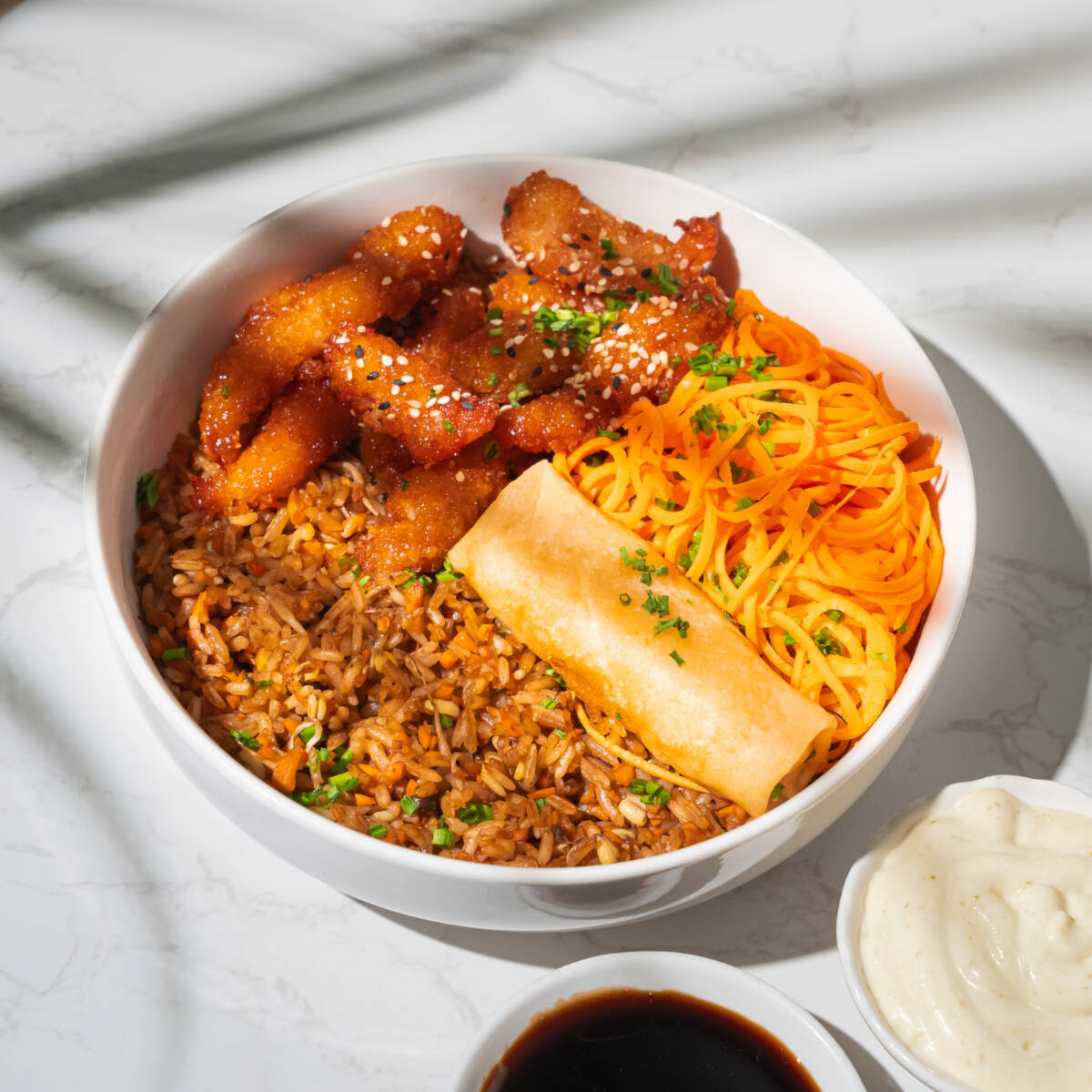 Bowl Arroz Camarones Agridulces