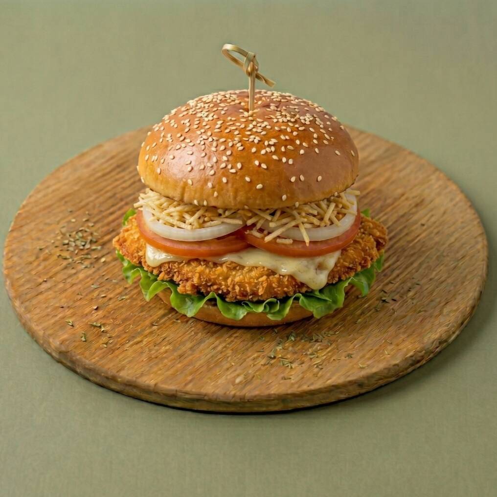 Hamburguesa Pollo Apanado Sencilla