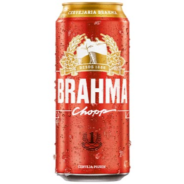 A Brahma é uma versão de cerveja chopp com teor alcoólico de 4,8%, a lata contém 473 ml gelada.