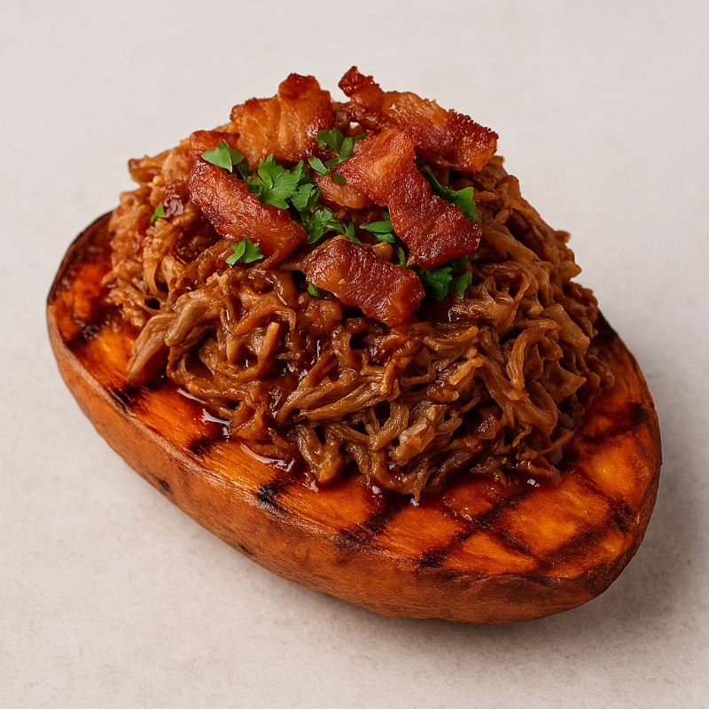 Camote Ahumado con Pulled Pork