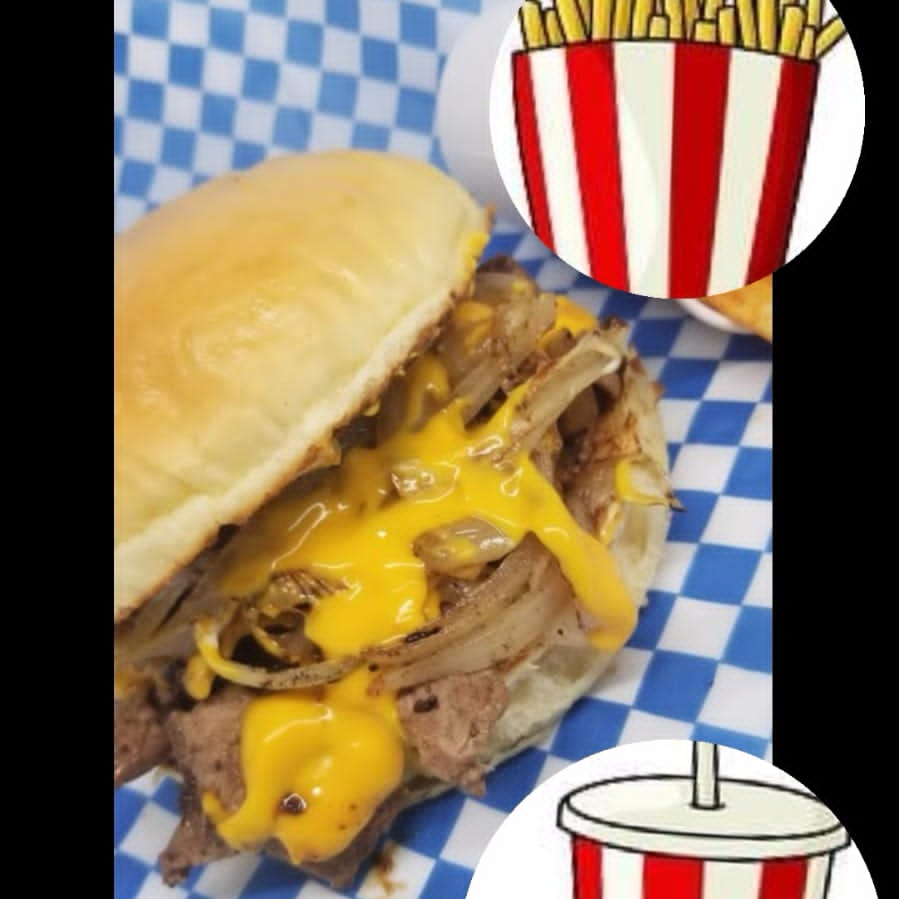 Combo-Philly Cheese + papas + Gaseosa