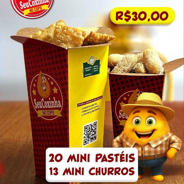 20 Pastéis + 13 mini churros