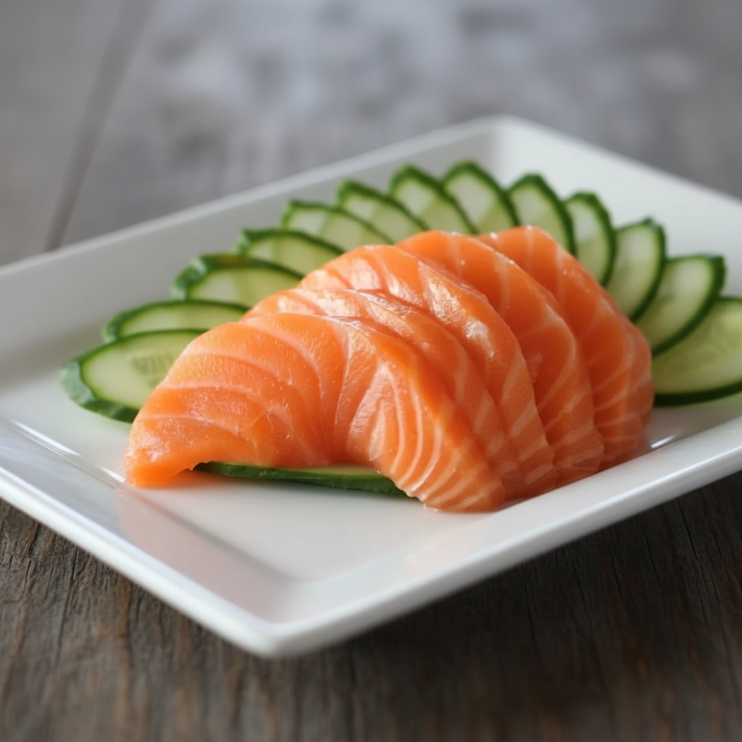 Fatias de salmão