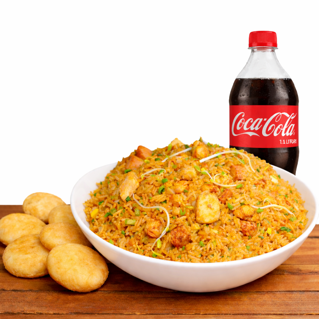 Combo para 4 Arroz Chino+ 4 Arepas+ COCA-COLA 1l