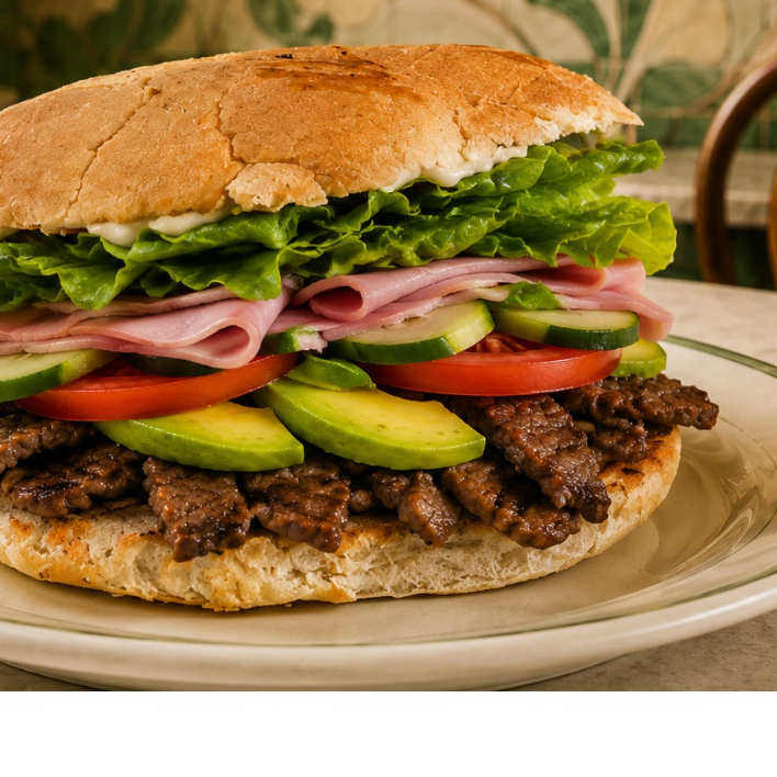 Torta Especial jamón con asada