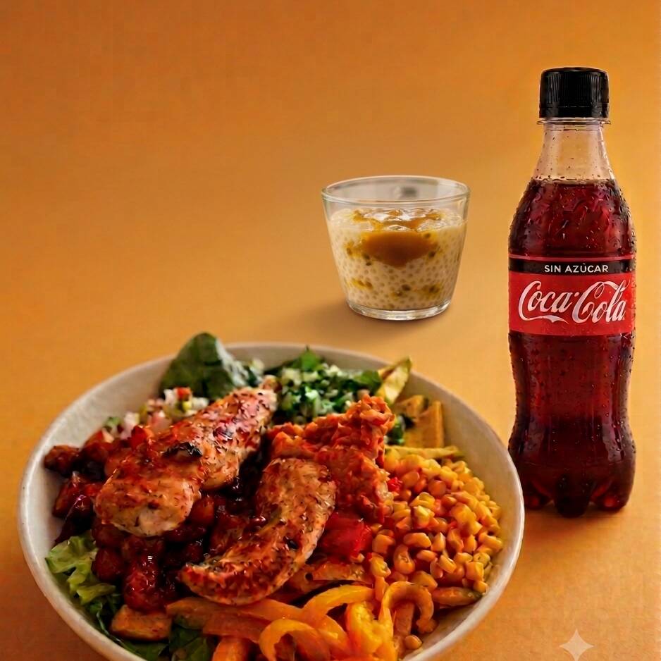 BOWL 26Oz DE PECHUGA A LA PLANCHA + CocaCola Z 250