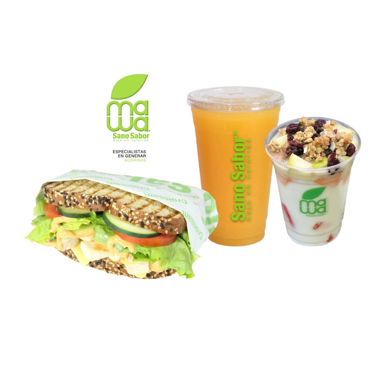 Sándwich, Bebida y Yogurt