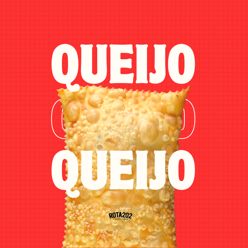 Pastel recheado com queijo mussarela  Leve, crocante e com o sabor que lembra o pastelzinho da feira. Menos recheio que o tradicional, mas com a mesma qualidade do Rota. Ideal pra quem quer matar a fome sem pesar no bolso.