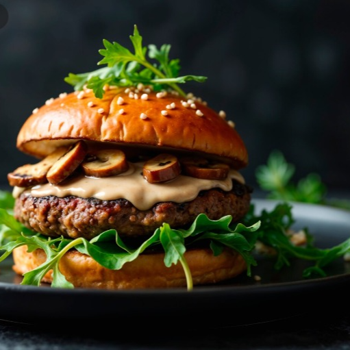 HAMBURGUESA CON CHAMPIÑÒN