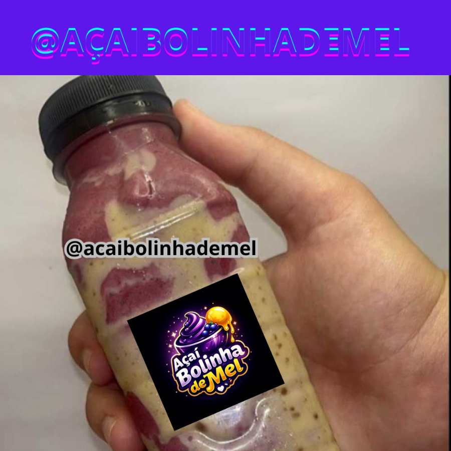 açai garrafa 300ml paçoca ,banana, leite em pó , farinha de amendoim e leite condensado