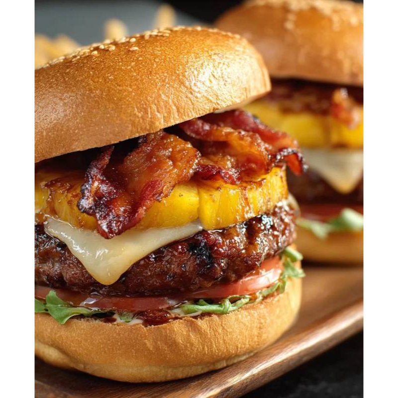 Hamburguesa de Res Angus con Piña