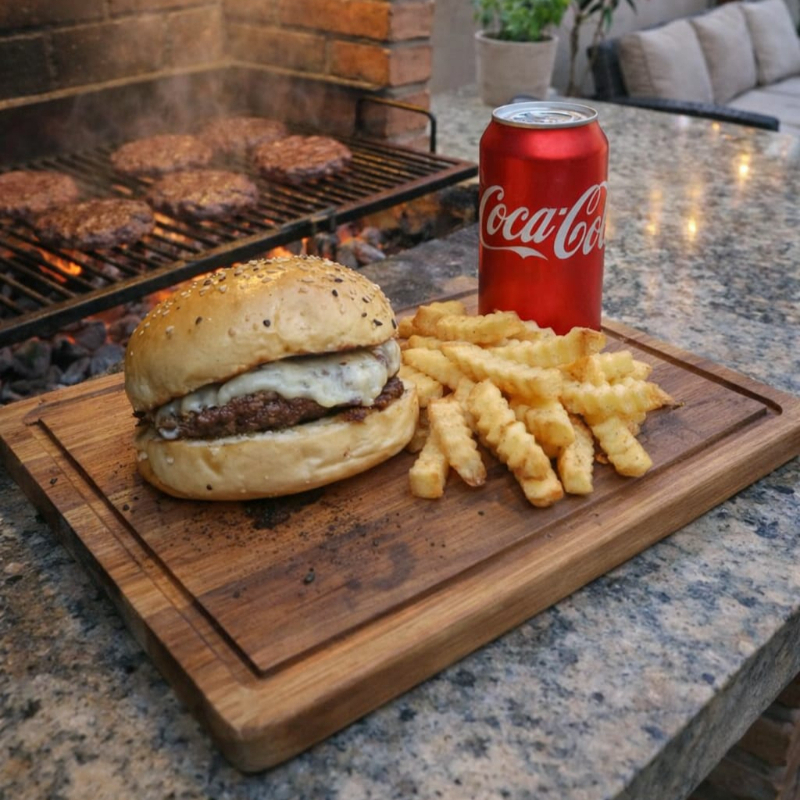 1x Batata Crinckle, 1x Baby Churras, 1x Refri em lata .