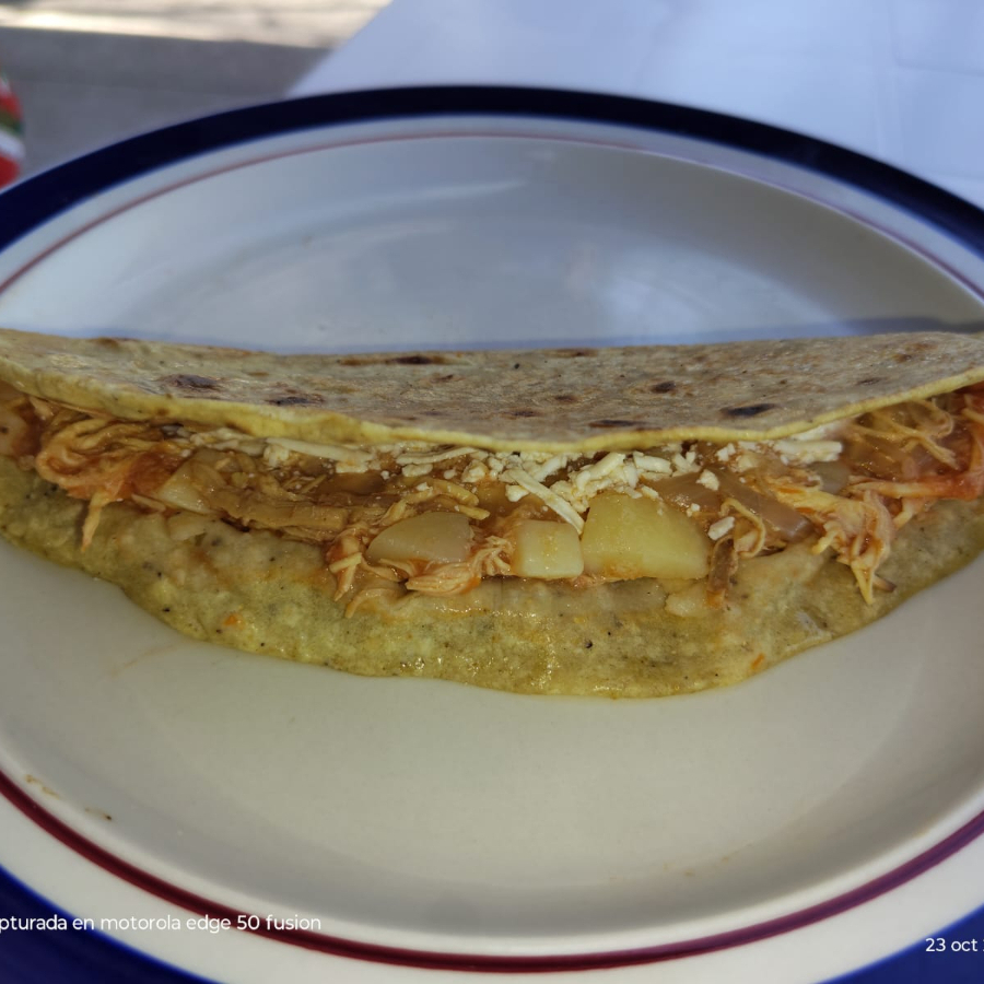 Doblada de pollo con papas