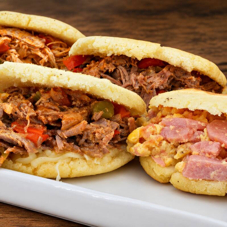 Arepa Doble Queso y Jamón