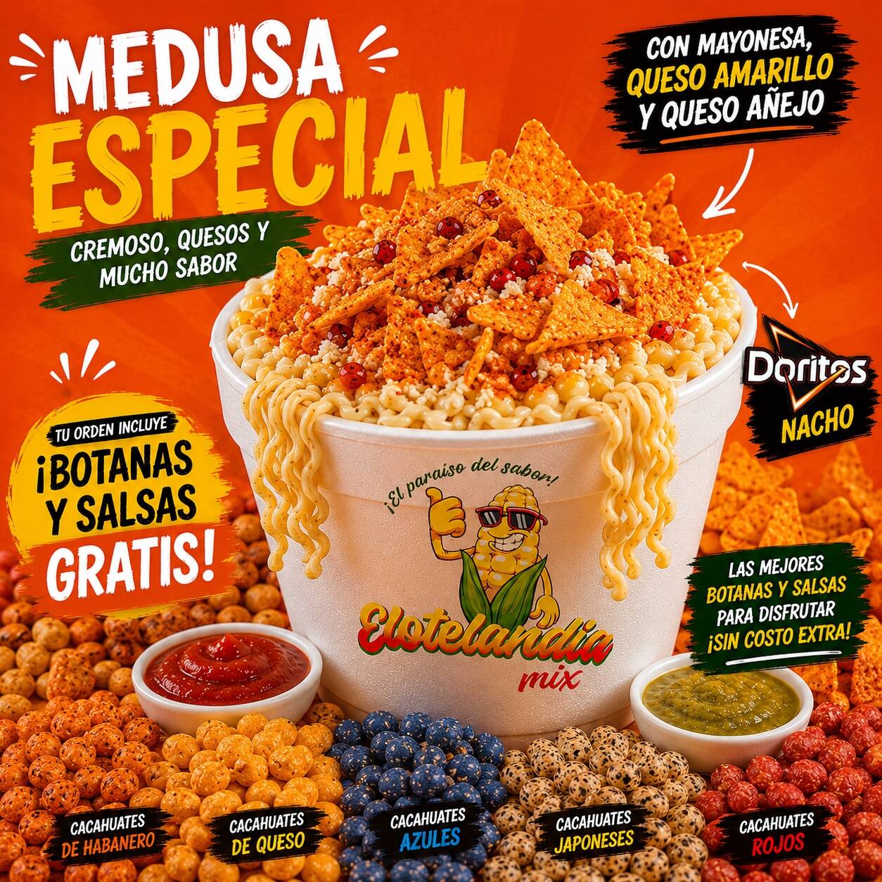 Medusa (Esquite Grande con Maruchan y Sabritas)