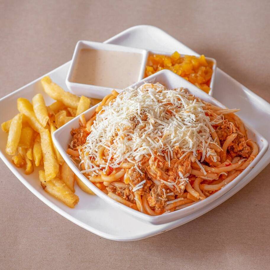 Espagueti de Pollo con Papa