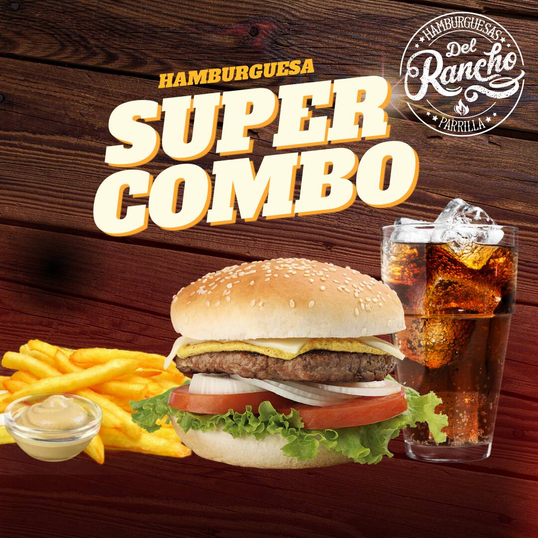 Combo Clasica🍔+Papas🍟+Bebida Gratis