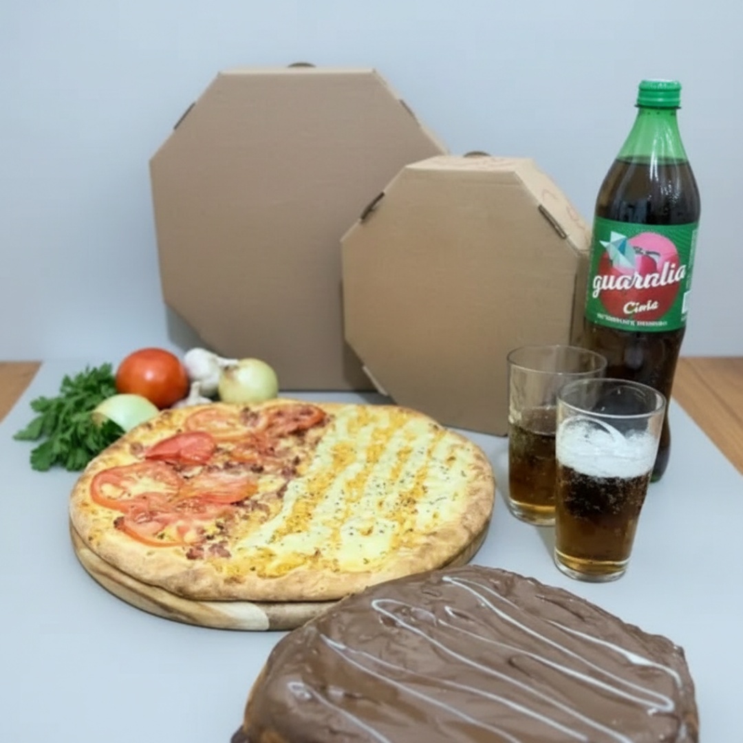 Pizza Grande 1 Sabor + Pequena Doce + Cini 2l