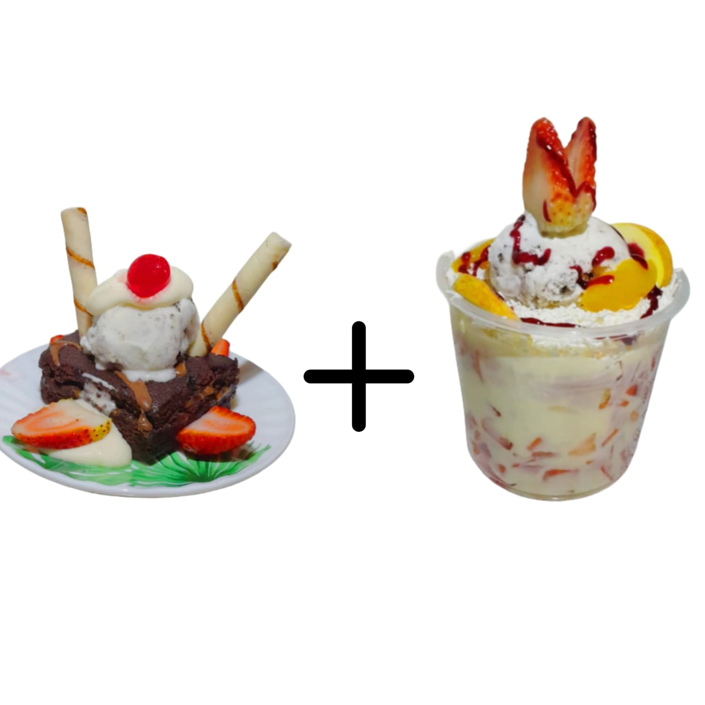 Brownie con Helado + Ensalada Especial