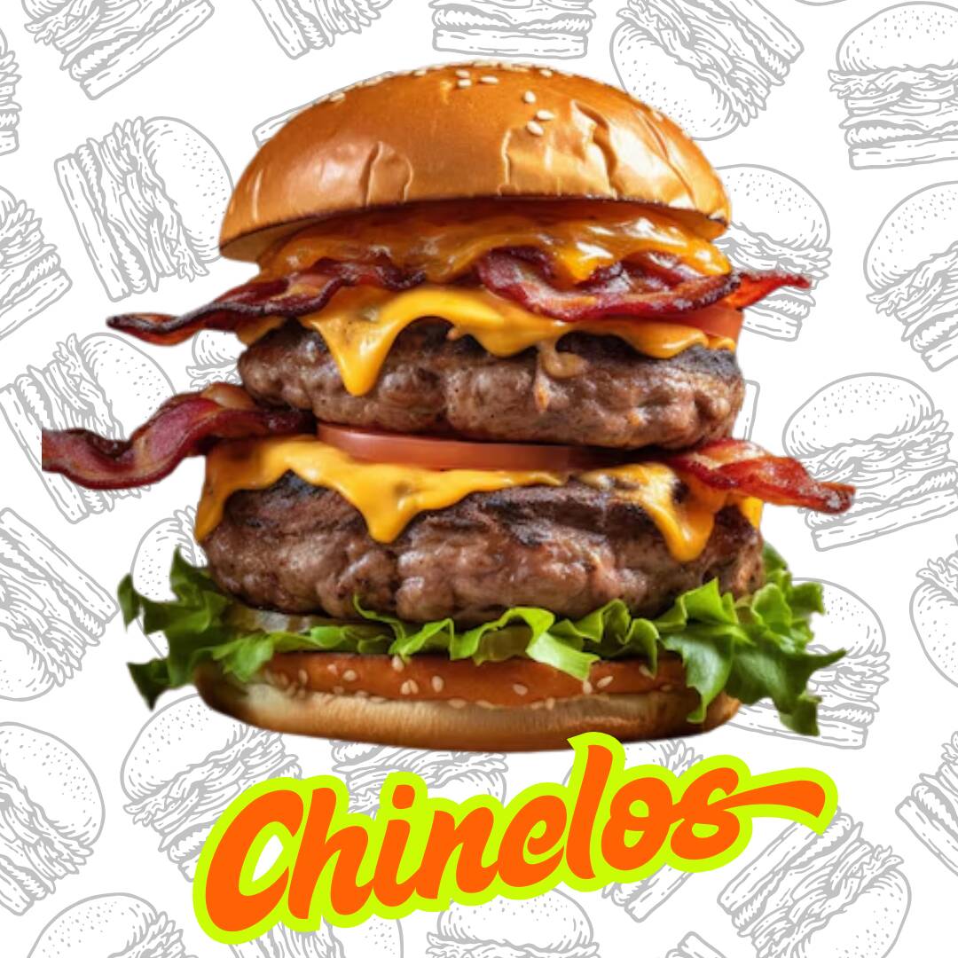 Hamburguesa Chinelos 2x150gr, Papas y Chile Guero