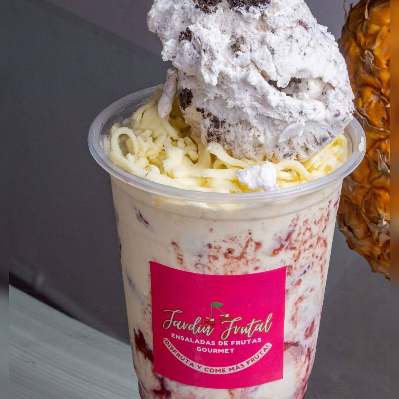 Fresas con Crema, Queso y Helado