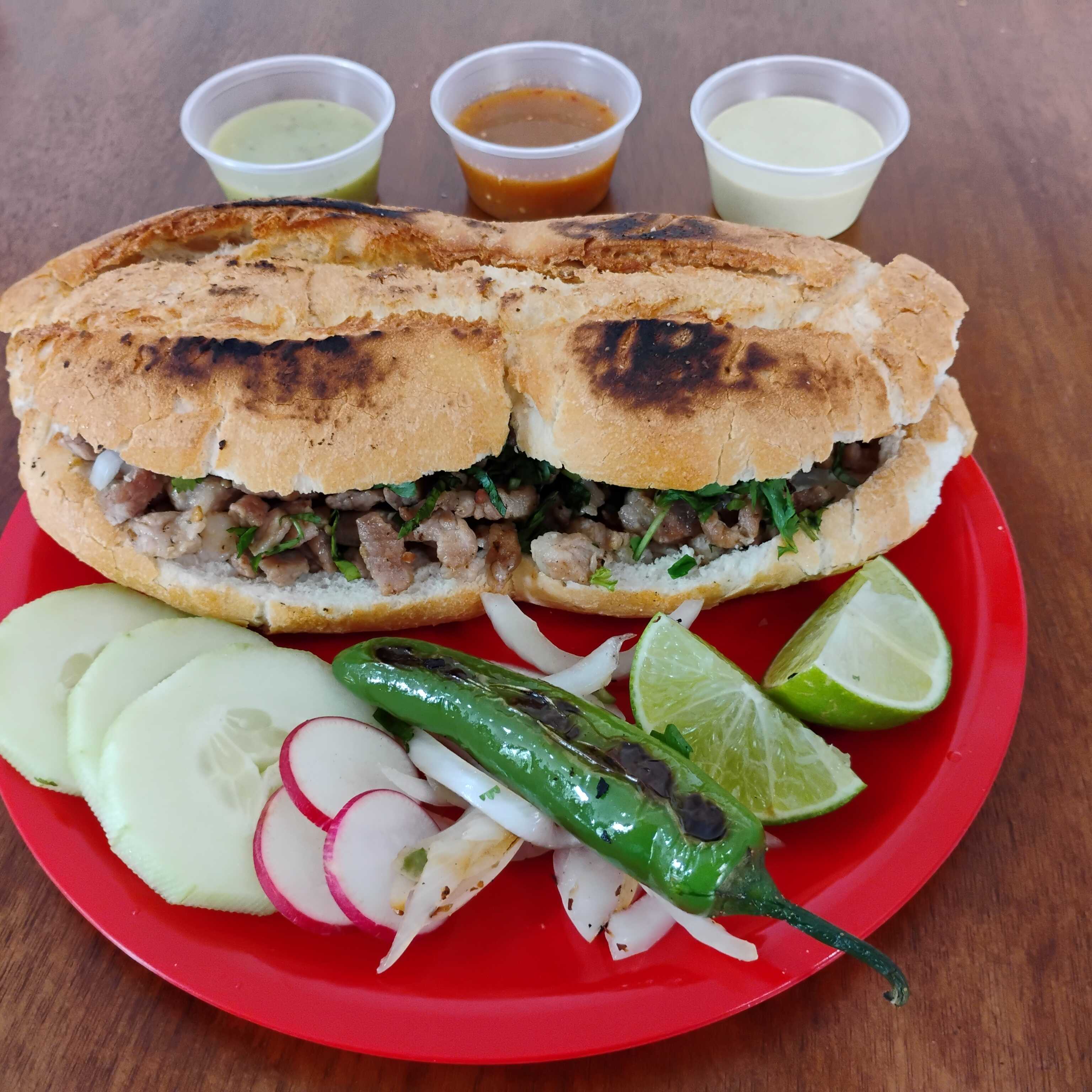 Torta Sin Queso Arrachera