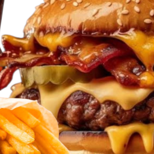 HAMBURGUESA CON TOCINO