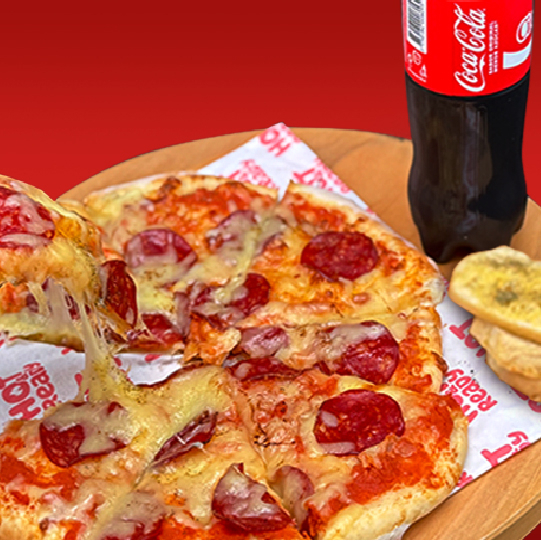 Pizza Grande + 3 Pan Al Ajo + Gaseosa