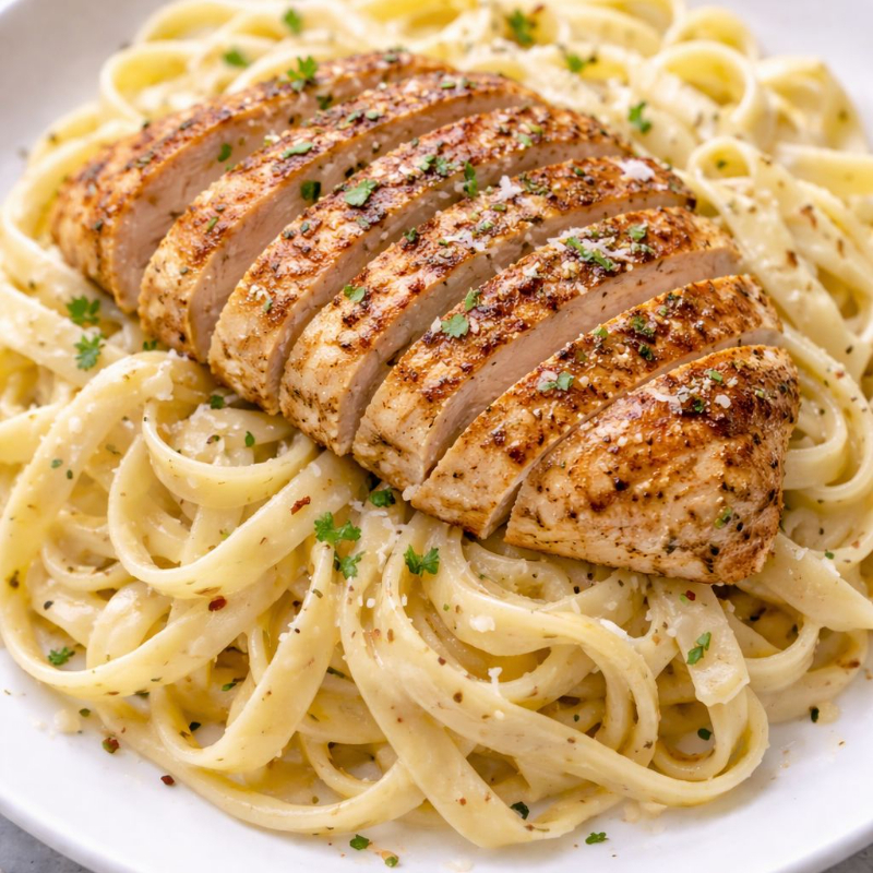 Pasta Fetuccini con Pollo