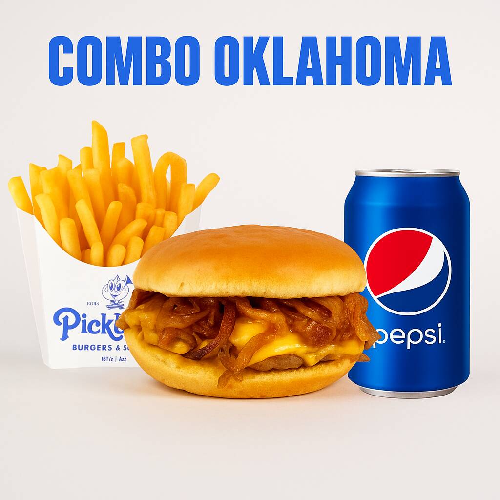 COMBO OKLAHOMA, PAPAS Y REFRESCO