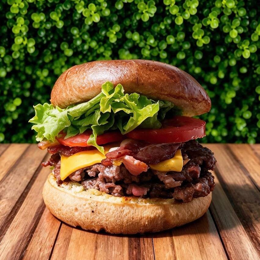 Sinta a explosão de sabor! Dois smash suculentos de 75g cada, prensados na chapa para criar aquela crostinha irresistível, cobertos por 1 fatia de queijo cheddar derretido Para completar a perfeição: bacon crocante e defumado, alface fresquinha e tomate de primeira para o equilíbrio ideal. Tudo isso servido em um pão brioche macio e dourado. Uma clássico que nunca falha! Com molho especial
Obs: o molho vai dentro do Burger