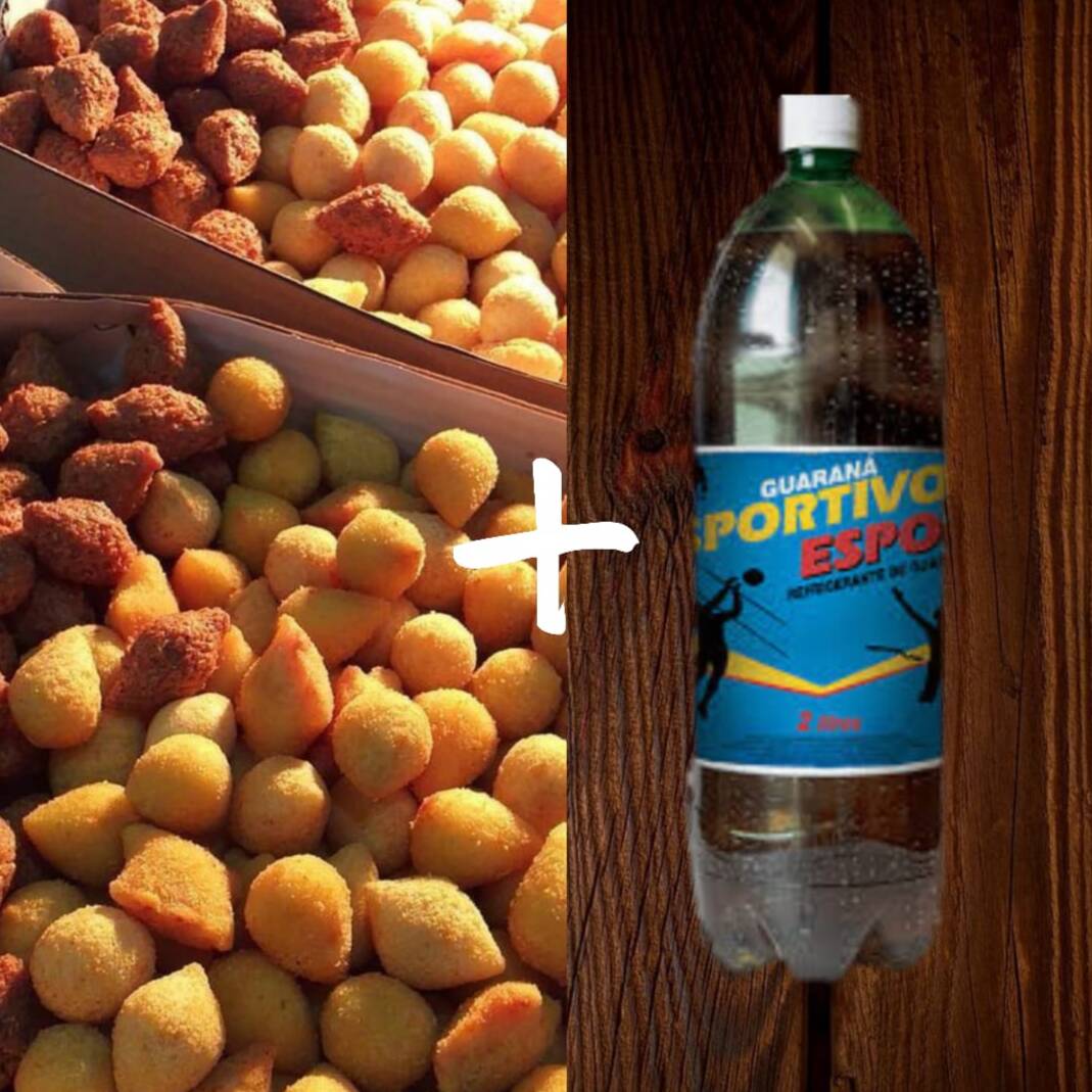 Delicie-se com 50 minis salgados de 16g + 1 guarana esportivo 2lt para acompanhar sua refeição, com a melhor massa feita a base de batata, muito crocante e saborosa.