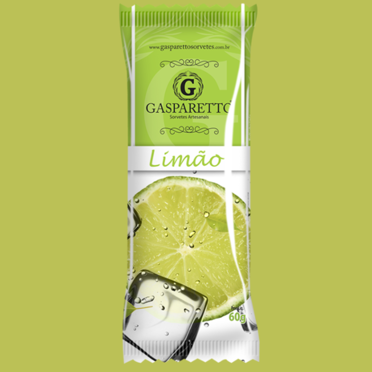 Picolé artesanal sabor limão.