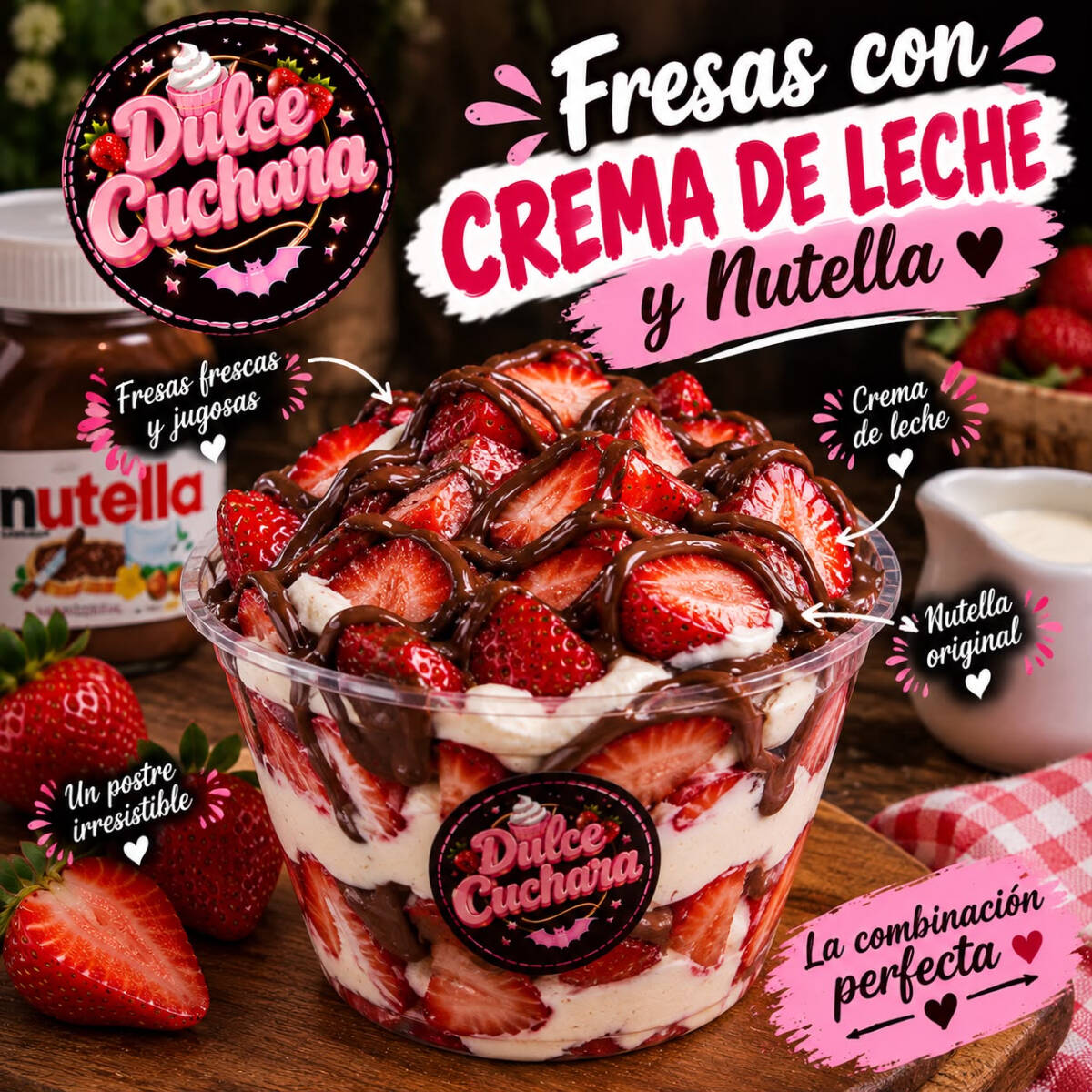 Fresas con Crema Deleite de NUTELLA