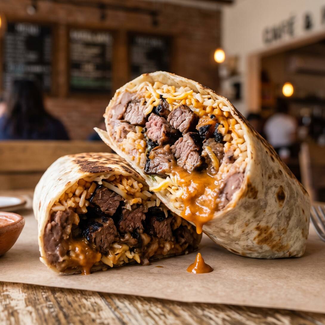 Burrito de Carne Asada con Salsa Chipotle