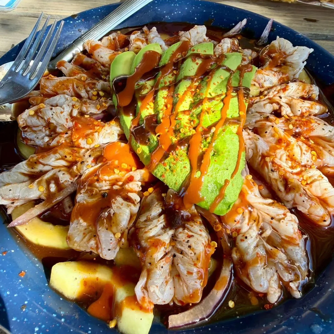 aguachile de camaron curtido