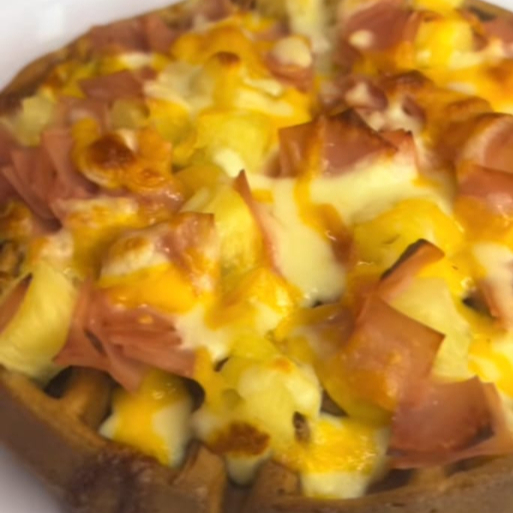 Waffle Pizza Hawaiano