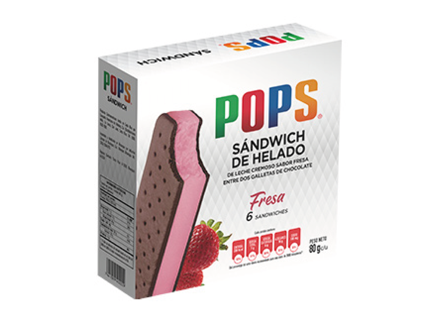 Caja Sándwich Helado Fresa 6UN