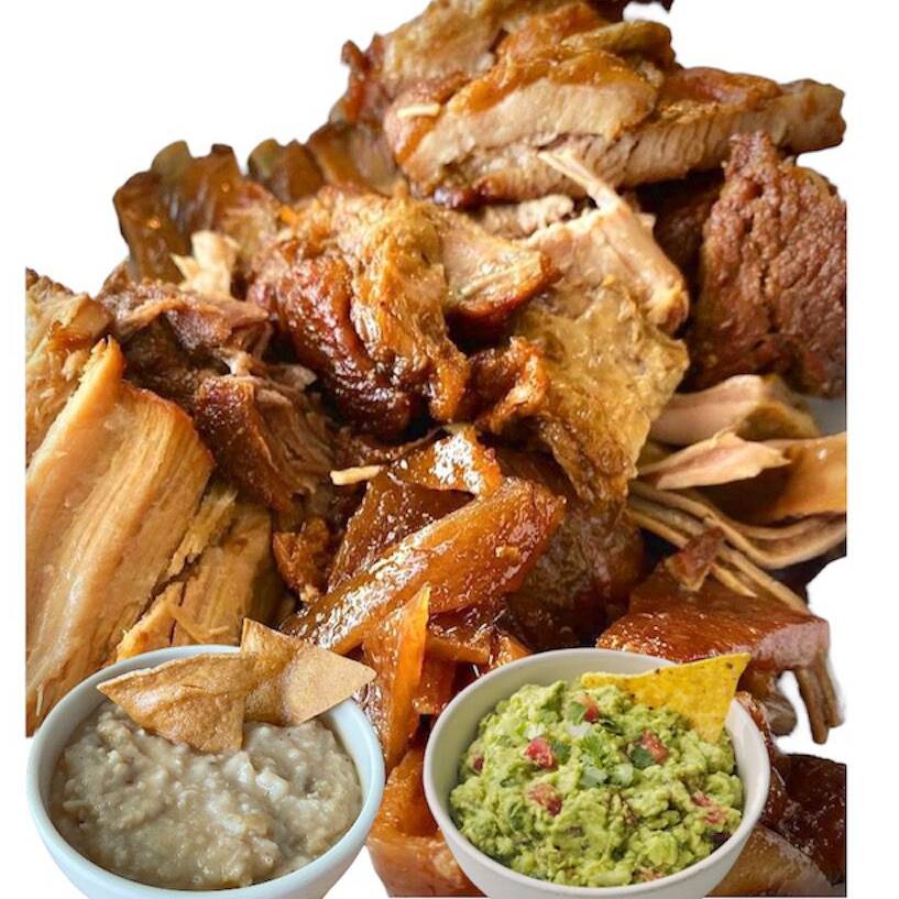 1 Kg Carnitas + Orden Guacamole + Orden Frijoles