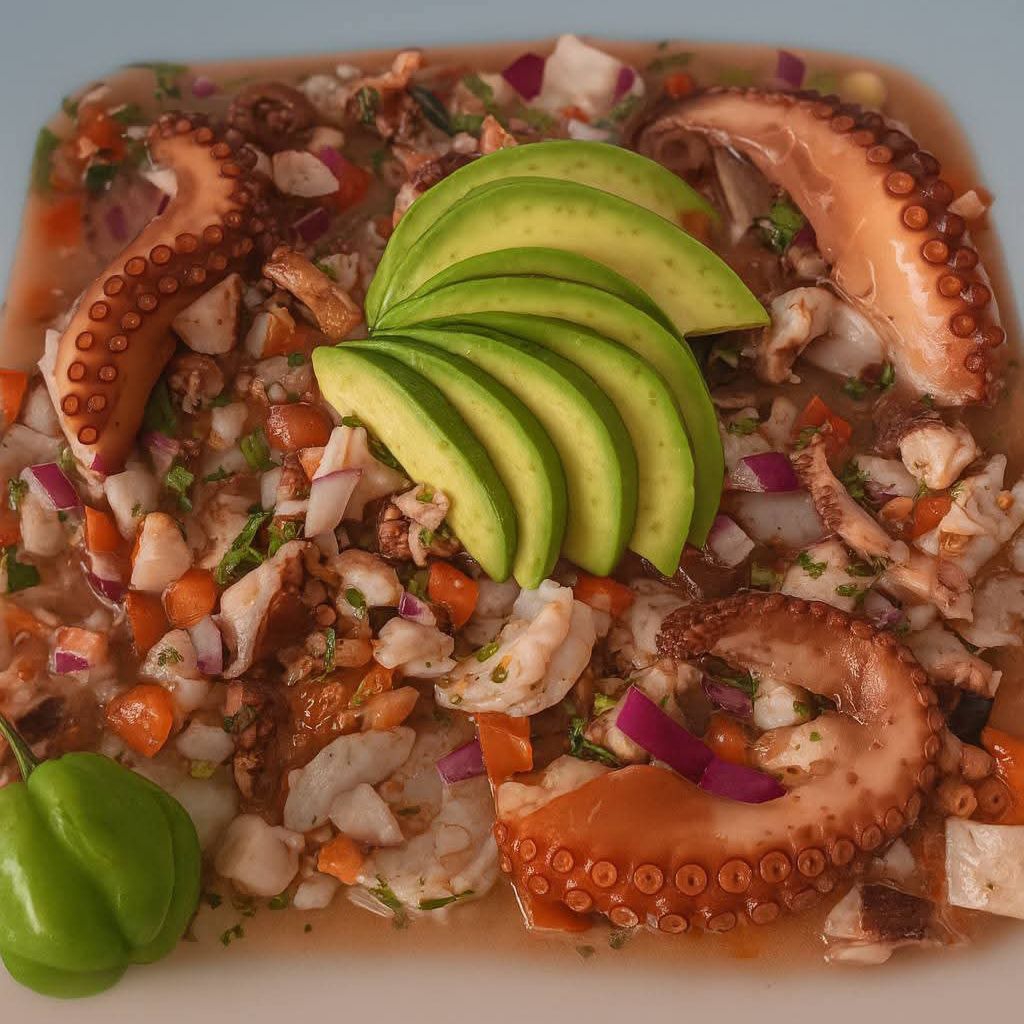 Ceviche de Camarón, Pulpo y Callo de Hacha Orden