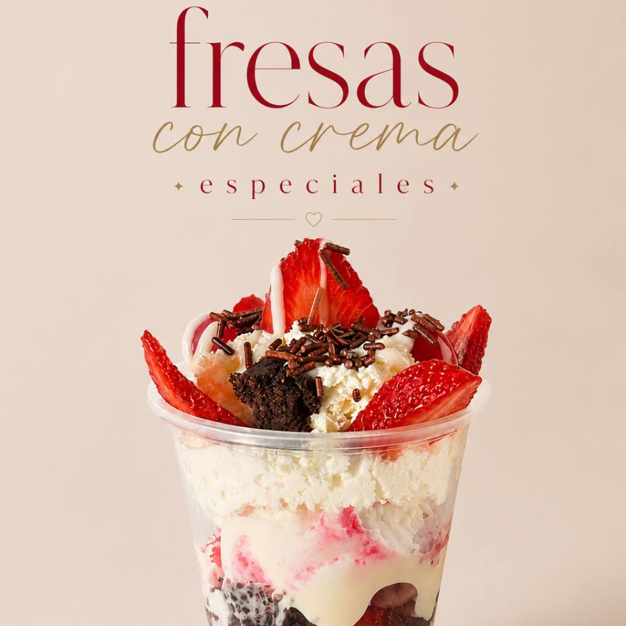 Vaso Fresas con Crema Especiales