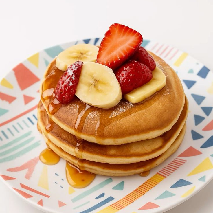 4 Hotcakes Tamaño Regular + 2 Frutas + 2 Toppings