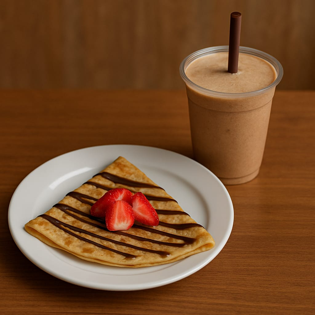 Crepa de NUTELLA y Frapuccino