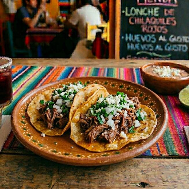 Combo tacos de barbacoa y quesadilla gratis 😋