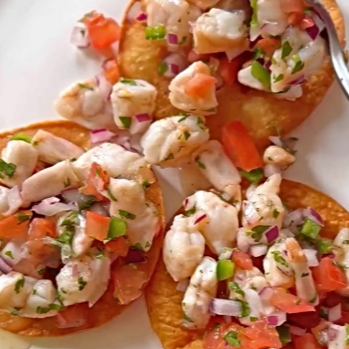 Tostada de Ceviche de Camarón
