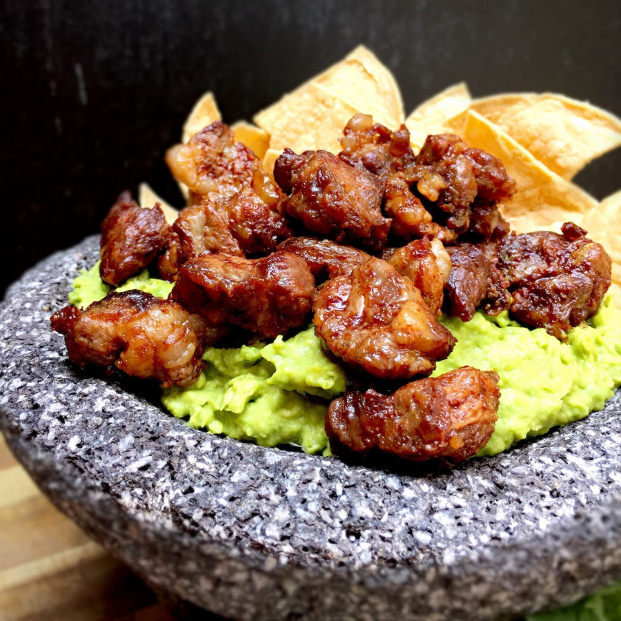 Guacamole con Chicharrón de Rib-eye 200g